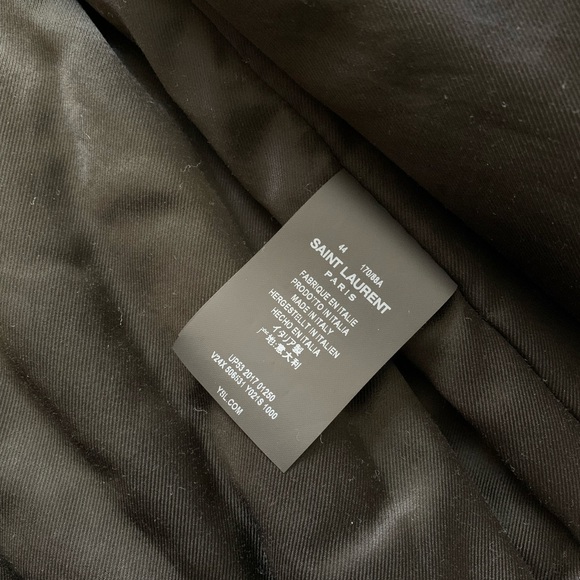 Saint Laurent Satin-Wool Teddy jacket with embroidered sleeves - Picture 12 of 16